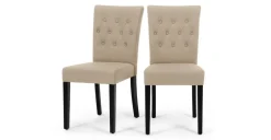 Juego de 2 sillas de comedor Flynn – Beis Biscuit y negro