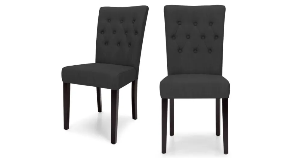 Juego de 2 sillas de comedor Flynn – Negro medianoche