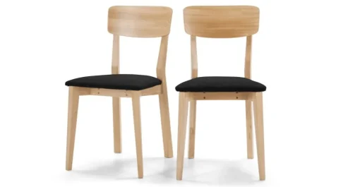 Juego de 2 sillas de comedor Jenson – Roble y gris oscuro