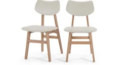 Juego de 2 sillas de comedor Jacob – Alabastro y fresno