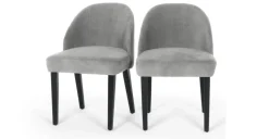 Juego de 2 sillas de comedor Alec – Gris acolchado