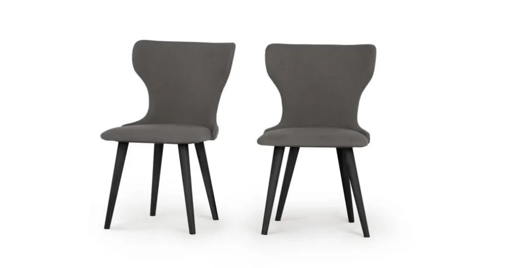 Juego de 2 sillas de comedor Bjorg – Gris manhattan y negro