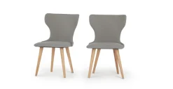 Juego de 2 sillas de comedor Bjorg – Gris manhattan y roble