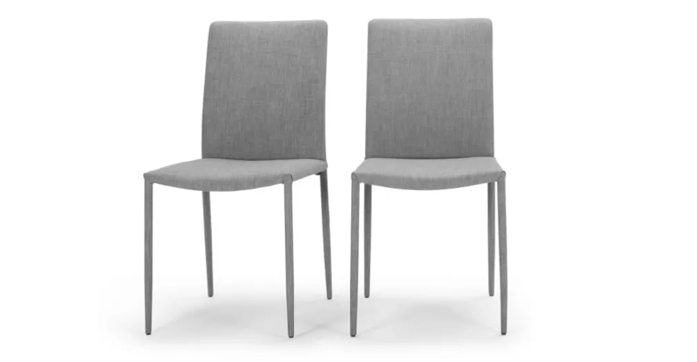 Juego de 2 sillas de comedor Braga – Gris perla