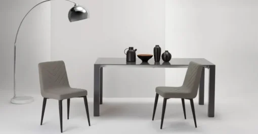Juego de 2 sillas de comedor Lex – Gris grafito