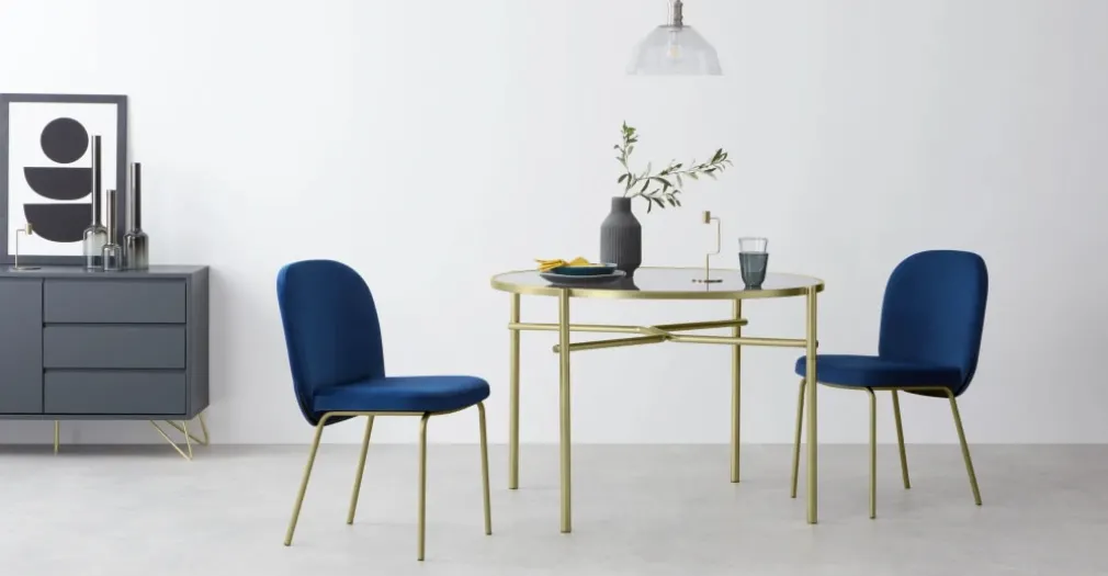 Juego de 2 sillas de comedor Safia – Azul Eléctrico