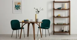 Juego de 2 sillas de comedor Safia – Terciopelo azul espuma de mar