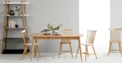 Juego de 2 sillas de comedor Deauville en roble y blanco