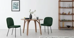 Juego de 2 sillas de comedor Safia – Terciopelo verde pino
