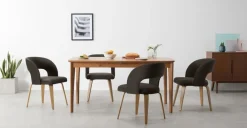 Juego de 2 sillas de comedor Enid – Terciopelo gris nutria