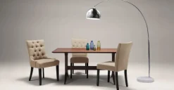 Juego de 2 sillas de comedor Flynn – Beis Biscuit y negro