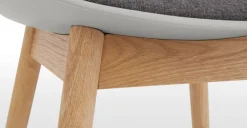 Juego de 2 sillas de comedor Thelma – Roble y tejido gris tonal