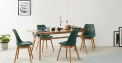 Juego de 2 sillas de comedor Thelma – Roble y verde