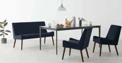 Juego de 2 sillas de comedor Higgs – Terciopelo azul real