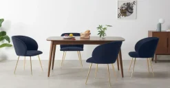 Juego de 2 sillas de comedor Adeline – Azul Real