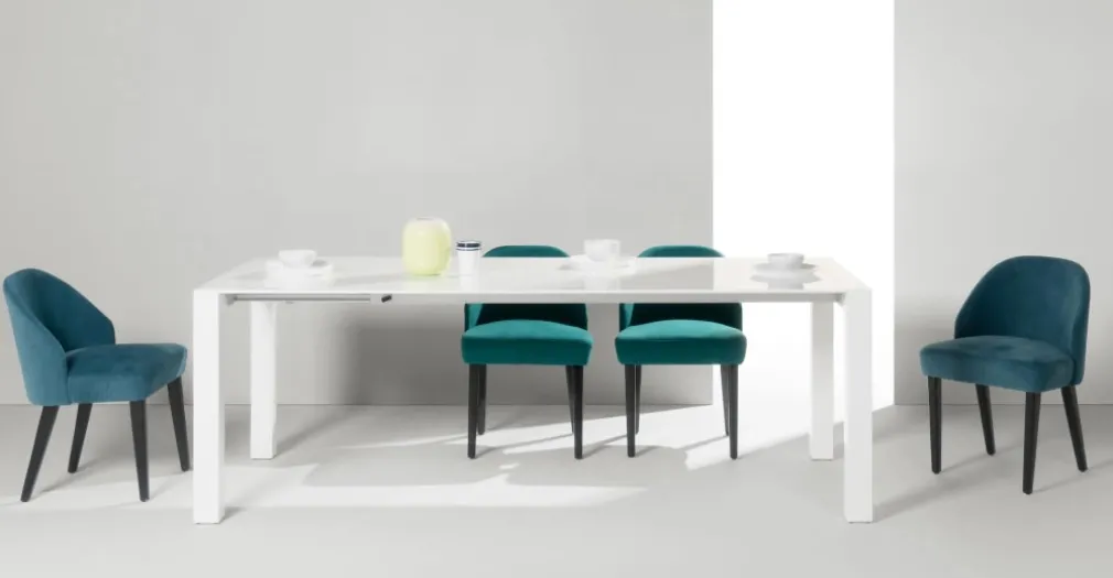 Juego de 2 sillas de comedor Alec – Azul acolchado