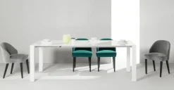 Juego de 2 sillas de comedor Alec – Gris acolchado