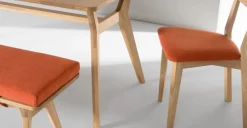Juego de 2 sillas de comedor Jenson – Roble y naranja retro