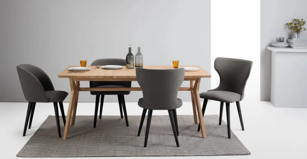 Juego de 2 sillas de comedor Bjorg – Gris manhattan y negro