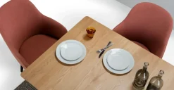 Juego de 2 sillas de comedor carver de respaldo alto Stig – Rosa viejo y negro