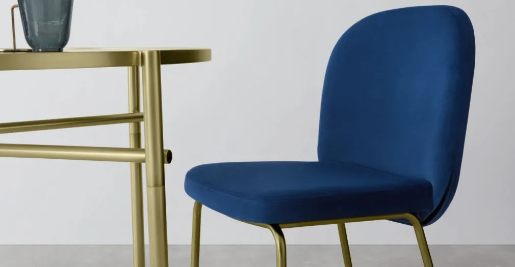 Juego de 2 sillas de comedor Safia – Azul Eléctrico