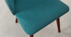 Juego de 2 sillas de comedor Sigrid – Azul mineral y nogal