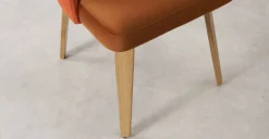 Juego de 2 sillas de comedor Enid – Terciopelo naranja y dorado