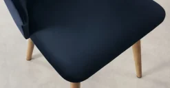 Juego de 2 sillas de comedor Sigrid – Terciopelo azul real y roble