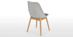 Juego de 2 sillas de comedor Thelma – Roble y tejido gris tonal