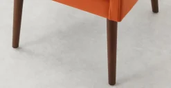 Juego de 2 sillas de comedor Higgs – Terciopelo naranja llama