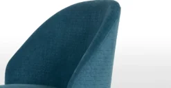 Juego de 2 sillas de comedor Alec – Azul acolchado