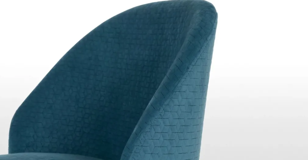 Juego de 2 sillas de comedor Alec – Azul acolchado