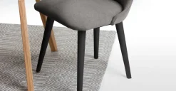 Juego de 2 sillas de comedor Bjorg – Gris manhattan y negro