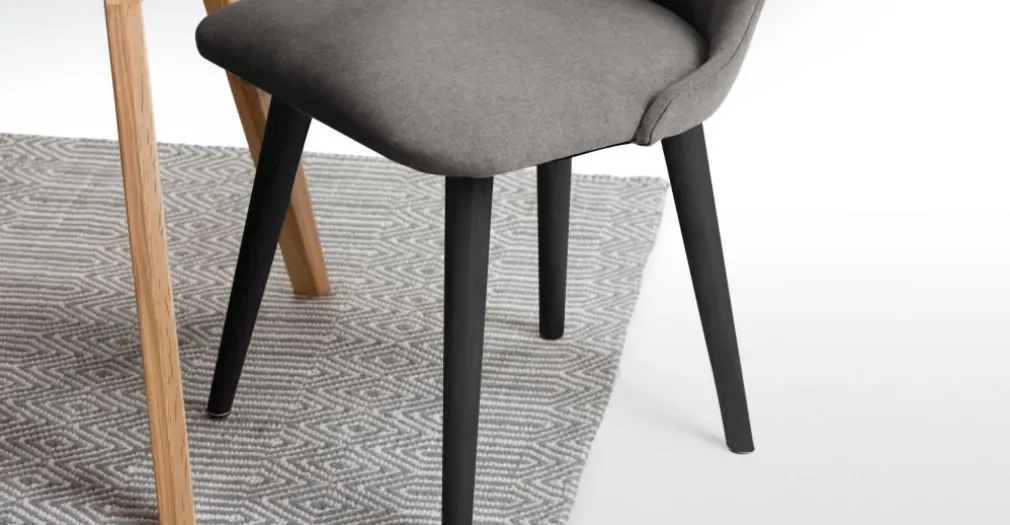 Juego de 2 sillas de comedor Bjorg – Gris manhattan y negro