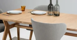 Juego de 2 sillas de comedor Bjorg – Gris manhattan y roble