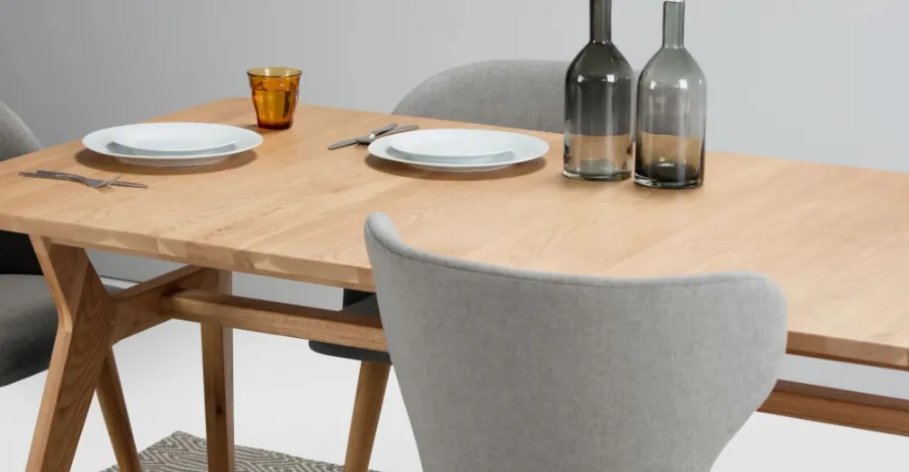 Juego de 2 sillas de comedor Bjorg – Gris manhattan y roble