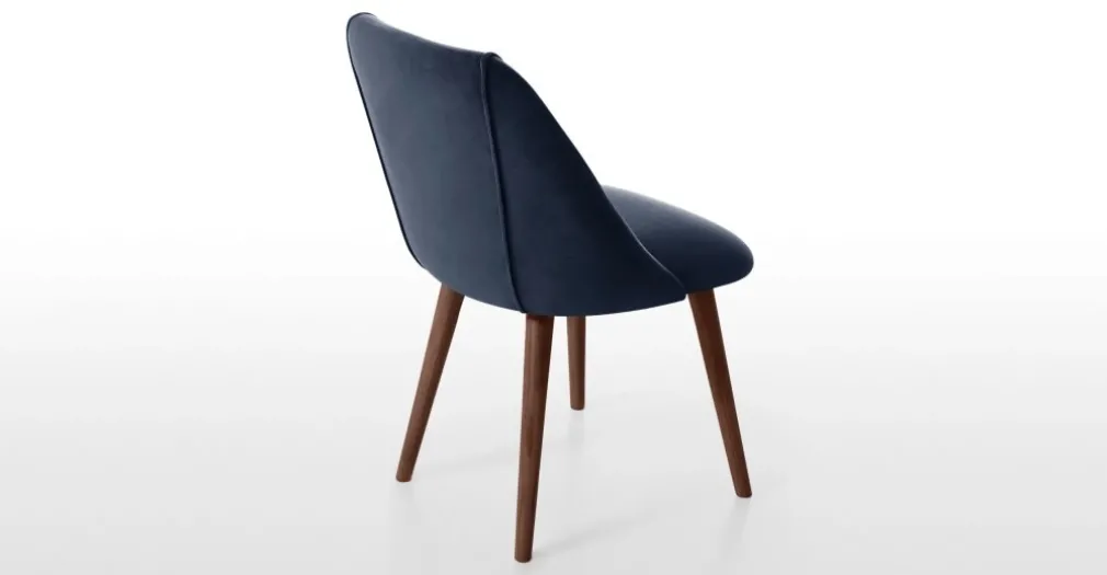 Juego de 2 sillas de comedor Lule – Terciopelo azul real y nogal ⚡