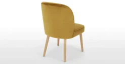 Juego de 2 sillas de comedor Margot – Terciopelo dorado vintage y madera clara