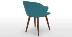 Juego de 2 sillas de comedor Sigrid – Azul mineral y nogal