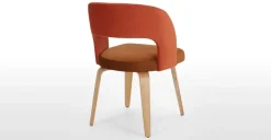 Juego de 2 sillas de comedor Enid – Terciopelo naranja y dorado