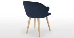 Juego de 2 sillas de comedor Sigrid – Terciopelo azul real y roble