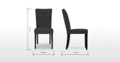 Juego de 2 sillas de comedor Flynn – Negro medianoche