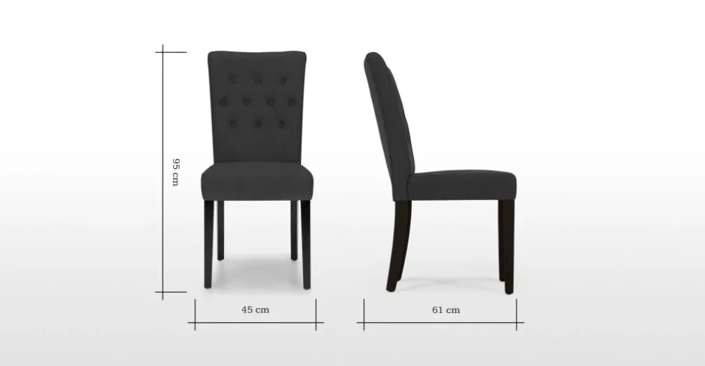 Juego de 2 sillas de comedor Flynn – Negro medianoche