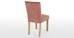 Juego de 2 sillas de comedor Flynn – Terciopelo rosa y abedul