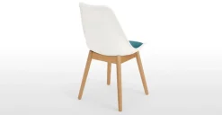 Juego de 2 sillas de comedor Thelma – Tejido blanco y azul