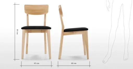 Juego de 2 sillas de comedor Jenson – Roble y gris oscuro