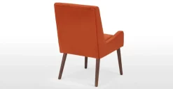 Juego de 2 sillas de comedor Higgs – Terciopelo naranja llama