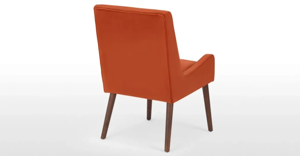 Juego de 2 sillas de comedor Higgs – Terciopelo naranja llama