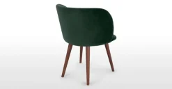 Juego de 2 sillas de comedor Adeline – Terciopelo verde pino y nogal