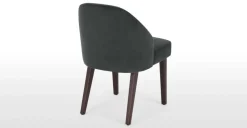 Juego de 2 sillas de comedor Alec – Terciopelo gris medianoche y patas de madera teñida